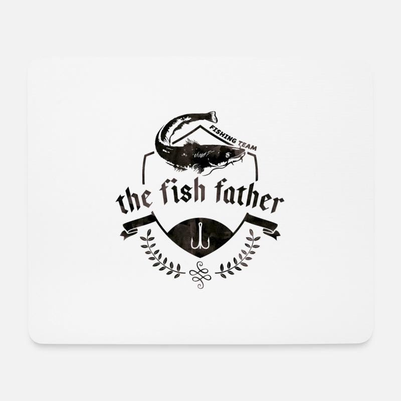 fish father design - Mousepad (Querformat) - Weiß