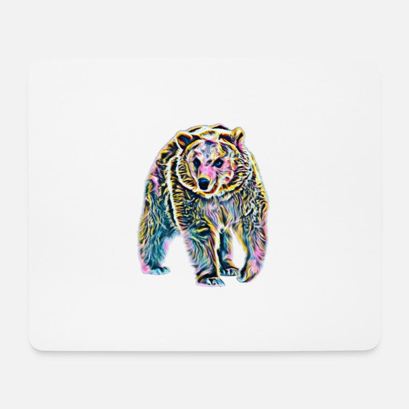 Grizzly - Mousepad (Querformat) - Weiß