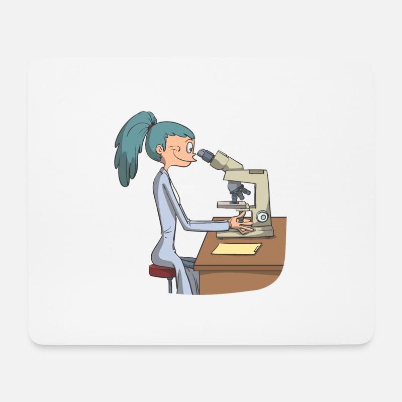 Biomedizinisch Wissenschaft Mikroskop - Mousepad (Querformat) - Weiß