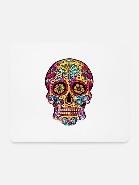 Zuckerschädel-Tag der Toten - Mousepad (Querformat) - Weiß