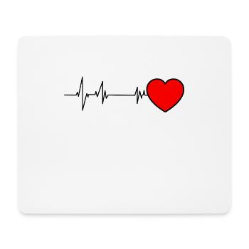 Heart heart line EKG rash - Mouse Pad (horizontal) - white - Front