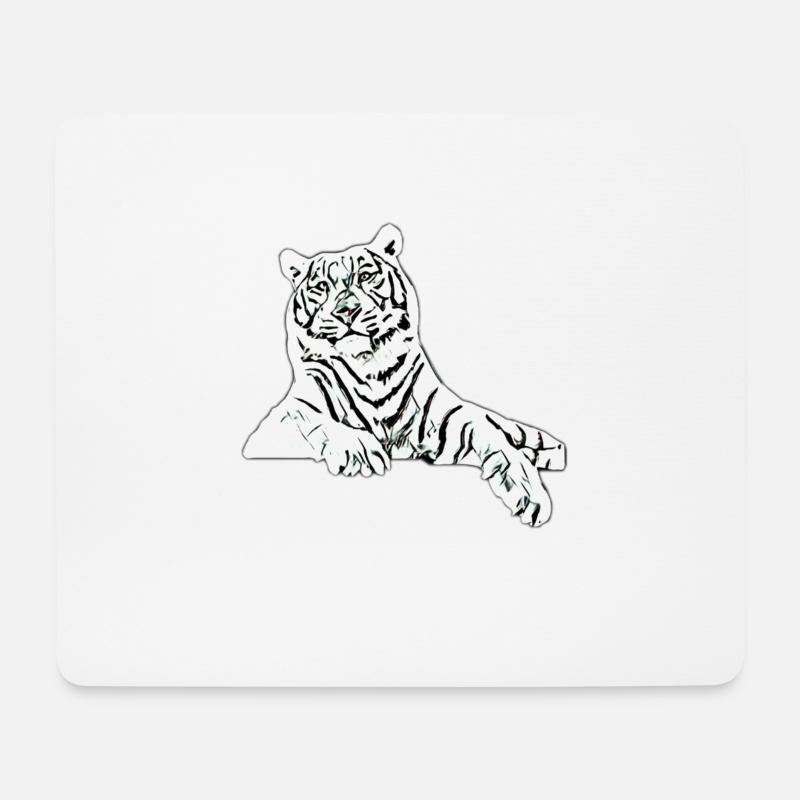 Tiger - Mousepad (Querformat) - Weiß