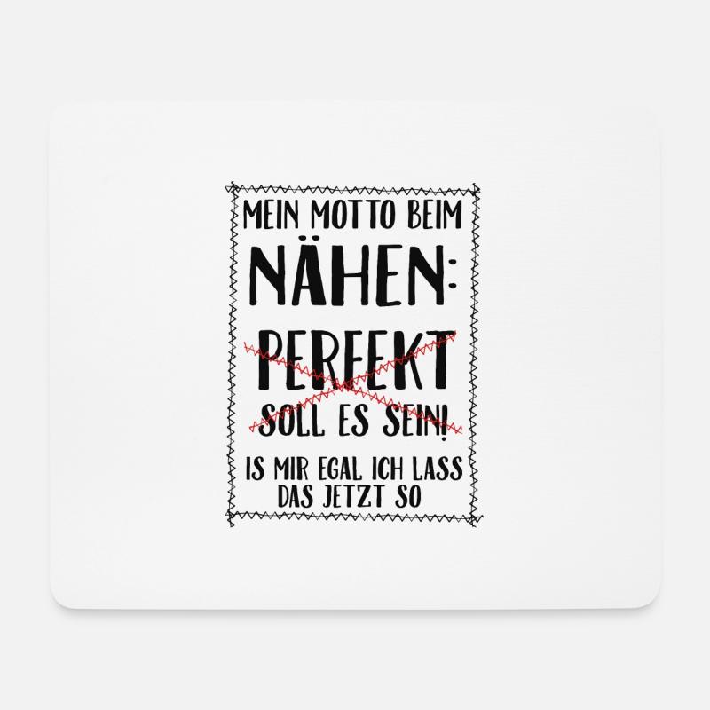 Nähen is mir egal - Mousepad (Querformat) - Weiß