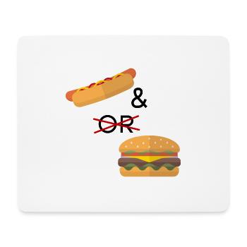 Hotdog oder Burger - Mousepad (Querformat) - Weiß - Vorne