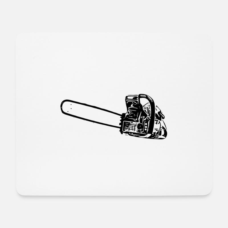 Motorsäge - Mousepad (Querformat) - Weiß