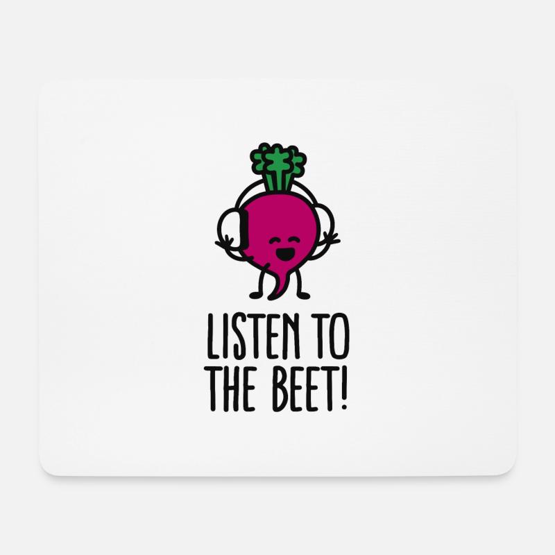 Listen to the beet - Mousepad (Querformat) - Weiß