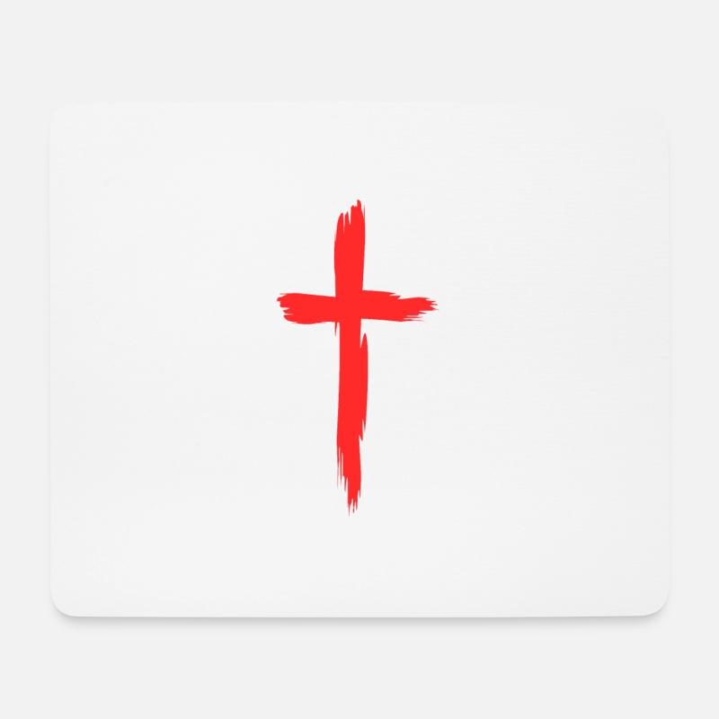 Kreuz Christentum Religion Rot - Mousepad (Querformat) - Weiß