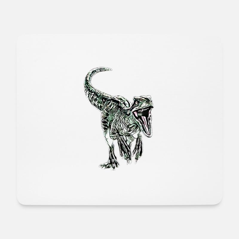 Velociraptor - Mousepad (Querformat) - Weiß