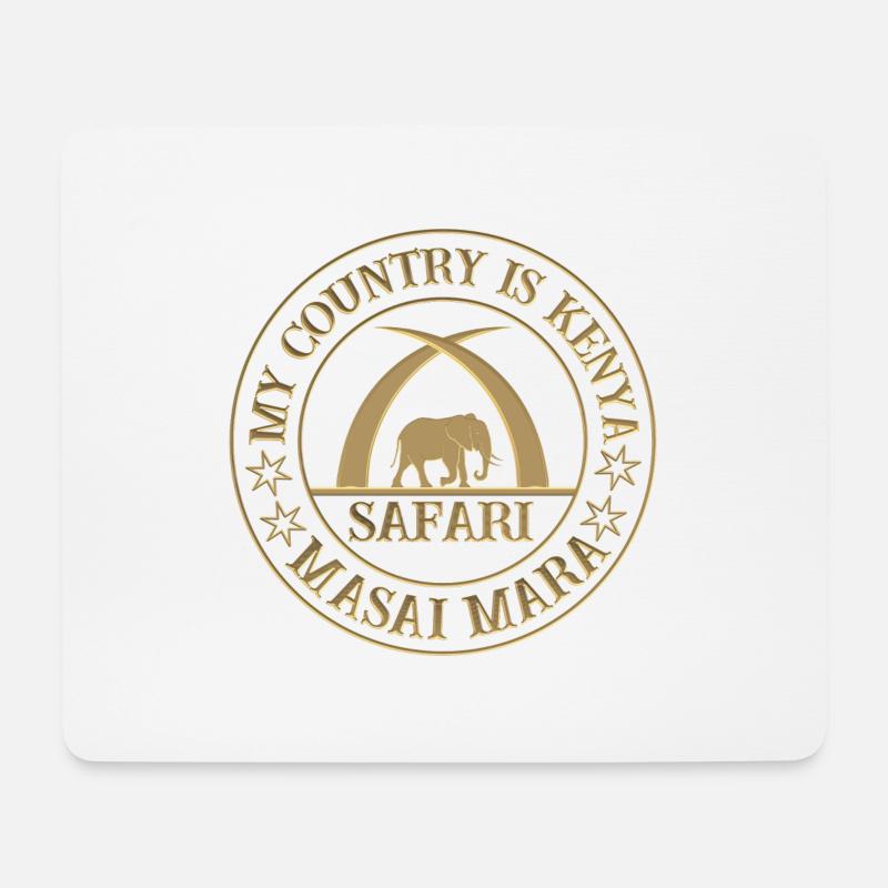 Elfenbein und Elefant - Mousepad (Querformat) - Weiß