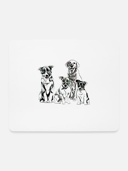 Hunde - Mousepad (Querformat) - Weiß