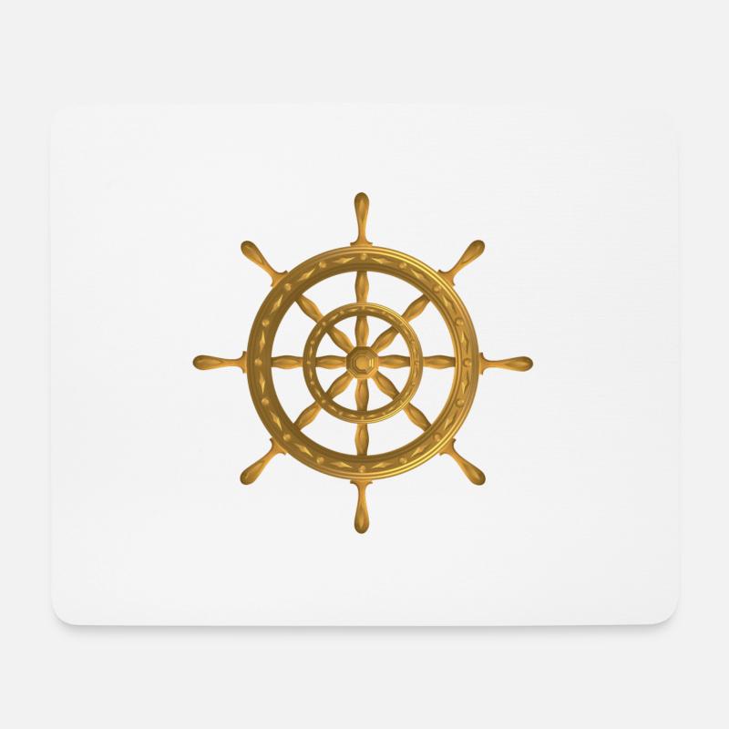 Steering wheel in the color copper - Mouse Pad (horizontal) - white
