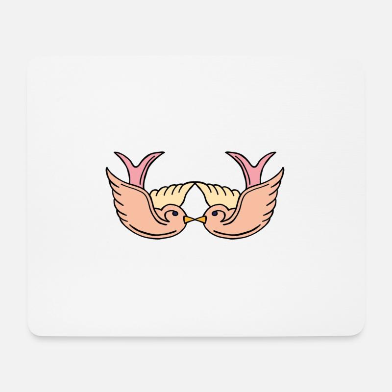 Rosa Schwalben - Mousepad (Querformat) - Weiß