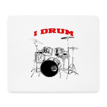 I Drum Drummer Silver Drums - Mousepad (Querformat) - Weiß - Vorne