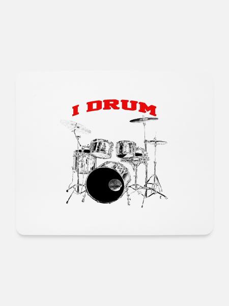I Drum Drummer Silver Drums - Mouse Pad (horizontal) - white