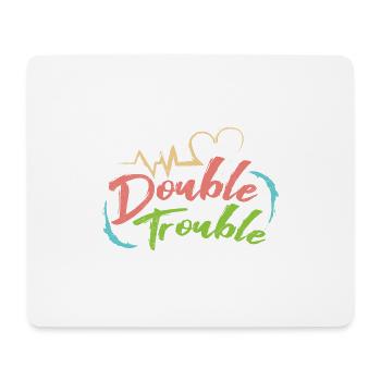 Gemini Double Trouble Twin Twins Gift Idea - Mouse Pad (horizontal) - white - Front