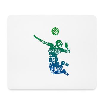 Volleyballspieler Maori Stil Geschenkidee - Mousepad (Querformat) - Weiß - Vorne