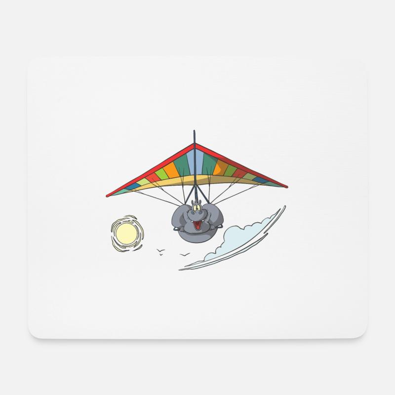 Drachenflieger Gleiter Hängegleiter Hippo - Mousepad (Querformat) - Weiß