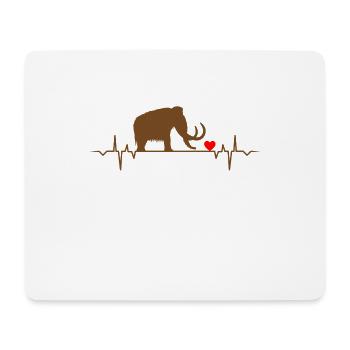 Mammoth Heartbeat Animal Love Heart Cool T-Shirt - Mousepad (Querformat) - Weiß - Vorne