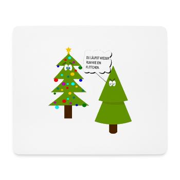 Lustige Weihnachtsbäume - Mousepad (Querformat) - Weiß - Vorne