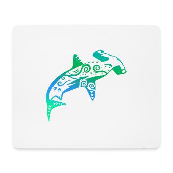 Maori shark hammerhead hammerhead shark tribal tattoo - Mouse Pad (horizontal) - white - Front