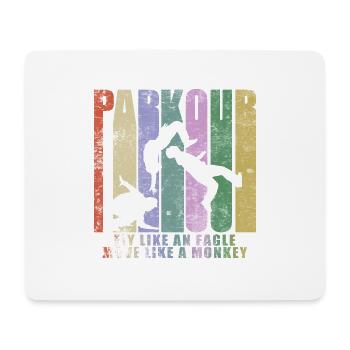 Parkour Freerunner - Tapis de souris (format paysage) - blanc - Devant