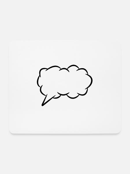 Sprechblase Gedankenblase - Mousepad (Querformat) - Weiß
