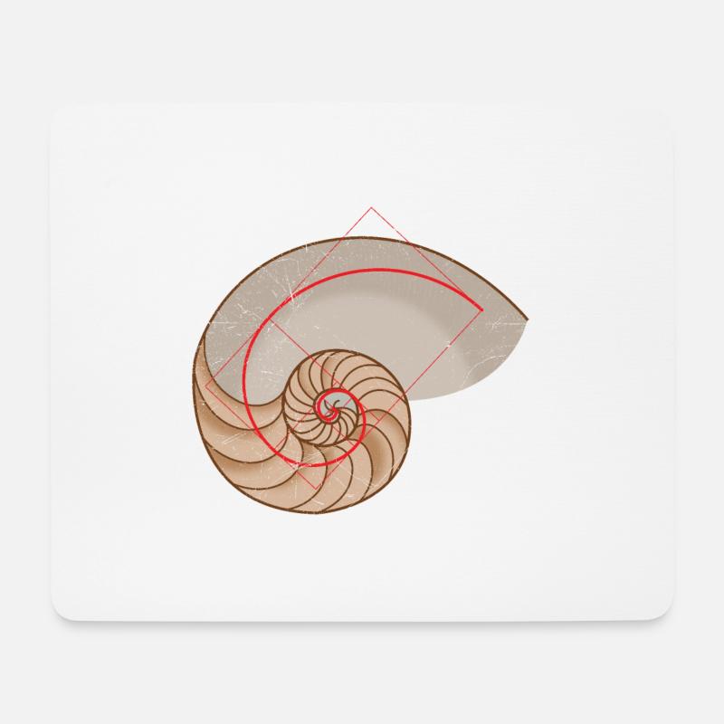 Mathematik Symbole Golden Spirale Nautilus Muschel - Mousepad (Querformat) - Weiß