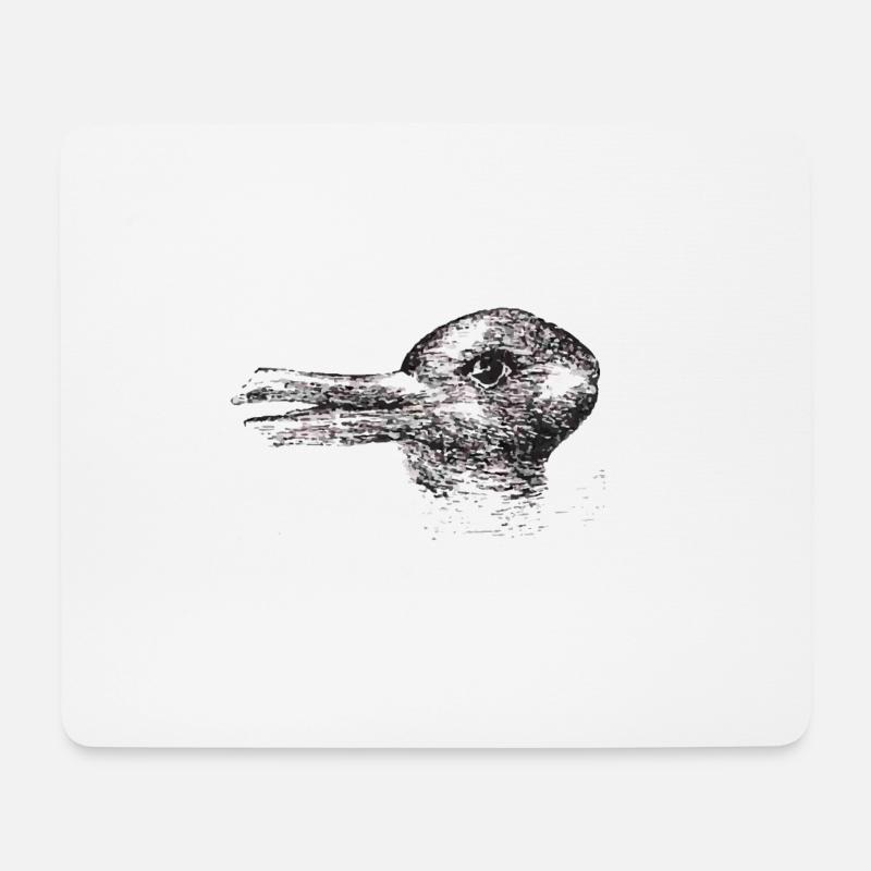 ente oder hase - Mousepad (Querformat) - Weiß
