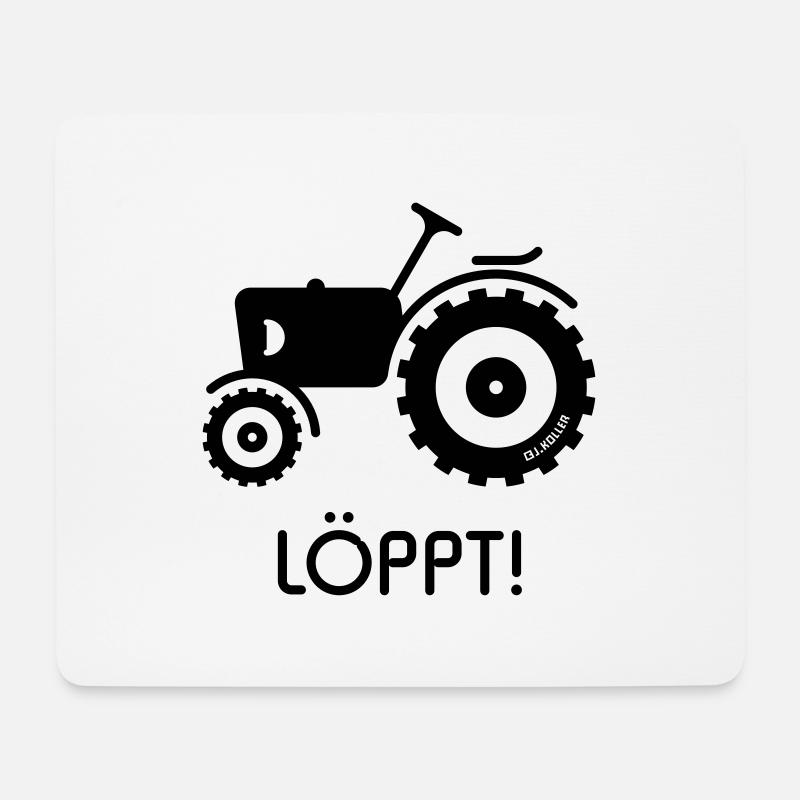 Löppt! (Trecker / Traktor / Plattdeutsch / Platt) - Mousepad (Querformat) - Weiß