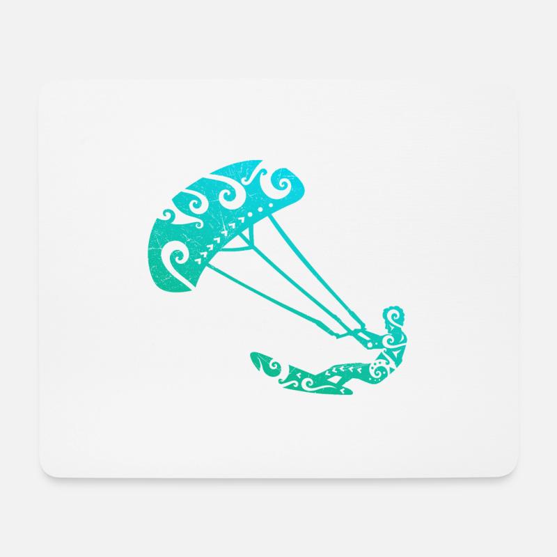 Maori Kitesurfer Tribal Tattoo Geschenkidee - Mousepad (Querformat) - Weiß