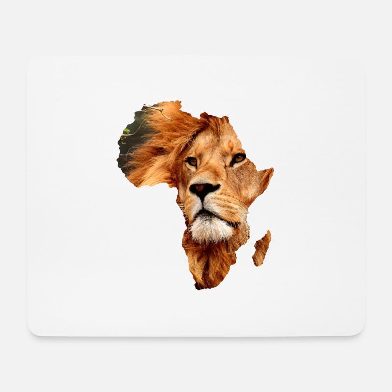 Afrika Löwe - Mousepad (Querformat) - Weiß