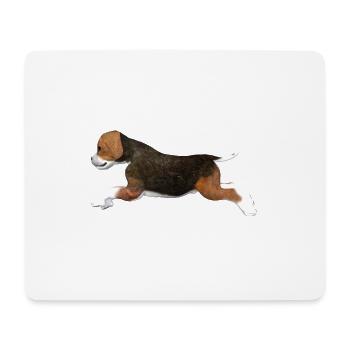 Beagle Welpe - Mousepad (Querformat) - Weiß - Vorne