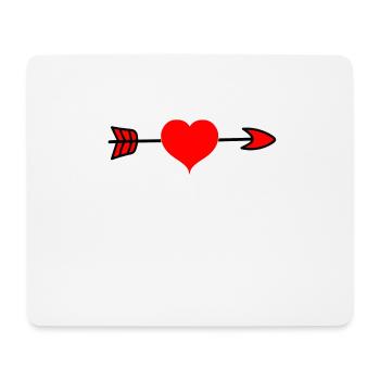 Arrow Through Heart Love Romantic Cupid Gift - Mouse Pad (horizontal) - white - Front