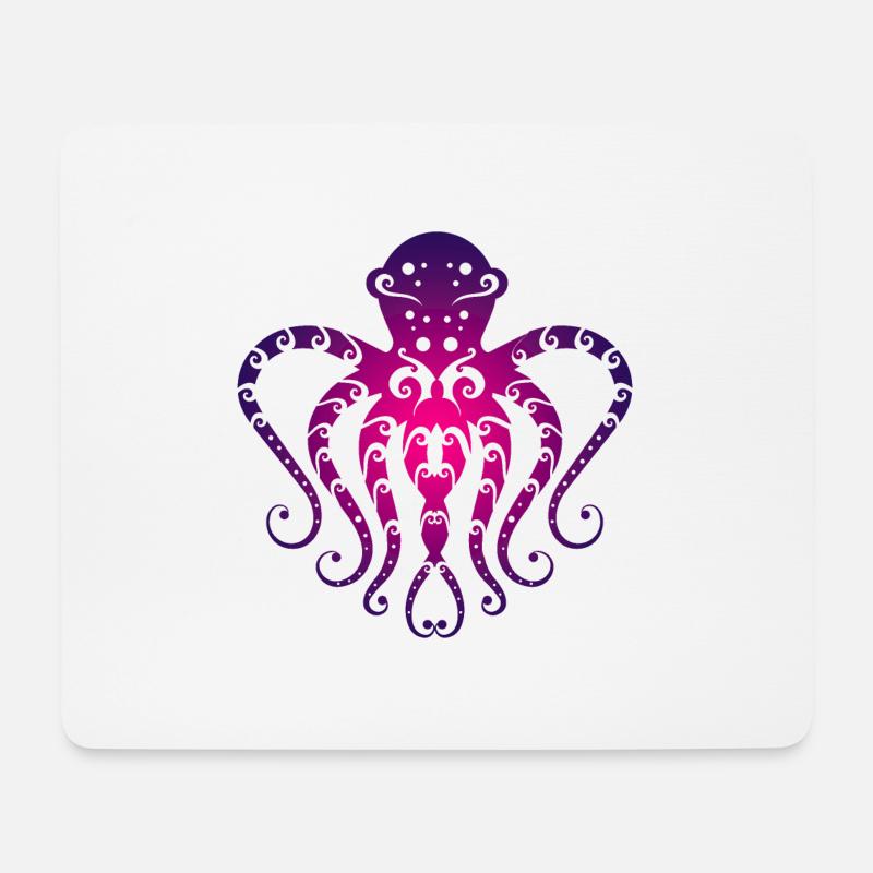 Maori Tintenfisch Kraken Tribal Tattoo Geschenk - Mousepad (Querformat) - Weiß