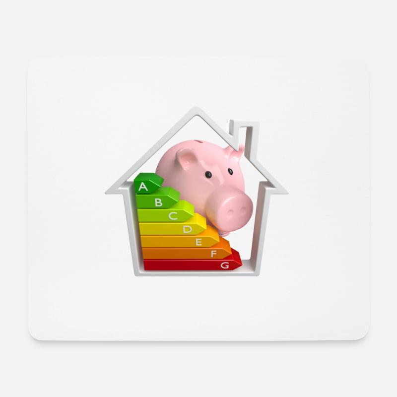 Energiesparschwein - Mousepad (Querformat) - Weiß