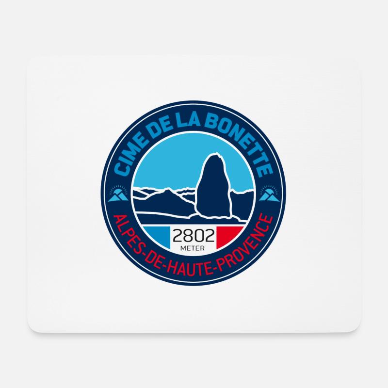 Cime de la Bonette 2 - Mousepad (Querformat) - Weiß