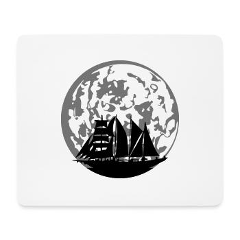 Mond Silhouette Segelschiff - Mousepad (Querformat) - Weiß - Vorne