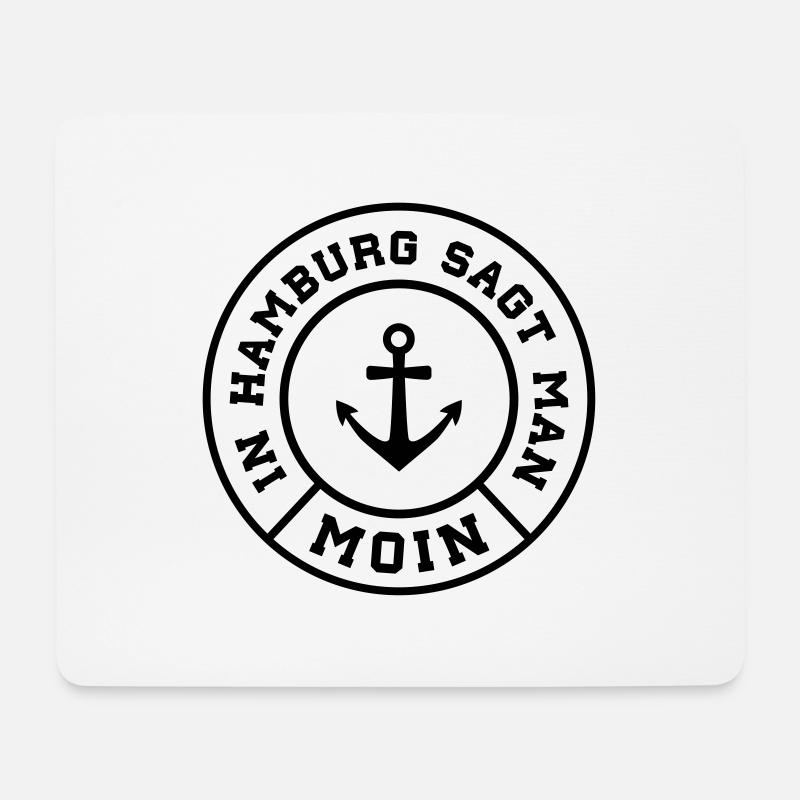hamburg moin - Mousepad (Querformat) - Weiß