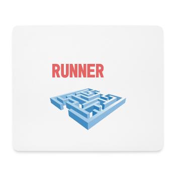 MAZE Labyrinth RUNNER race 2 jog parkour - Mouse Pad (horizontal) - white - Front