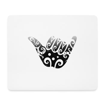 Maori Shaka Zeichen Schwarz Geschenkidee - Mousepad (Querformat) - Weiß - Vorne