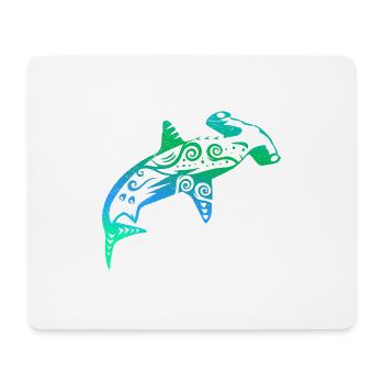 Maori shark hammerhead hammerhead shark tribal tattoo - Mouse Pad (horizontal) - white - Front