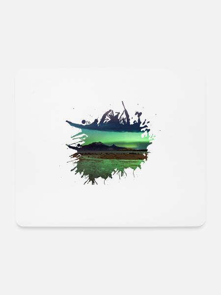 Nordpool Polarlicht Farbfleck - Mousepad (Querformat) - Weiß