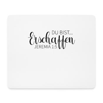 du bist erschaffen christliche Kleidung - Mousepad (Querformat) - Weiß - Vorne