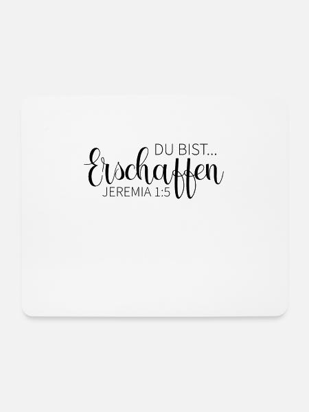 du bist erschaffen christliche Kleidung - Mousepad (Querformat) - Weiß