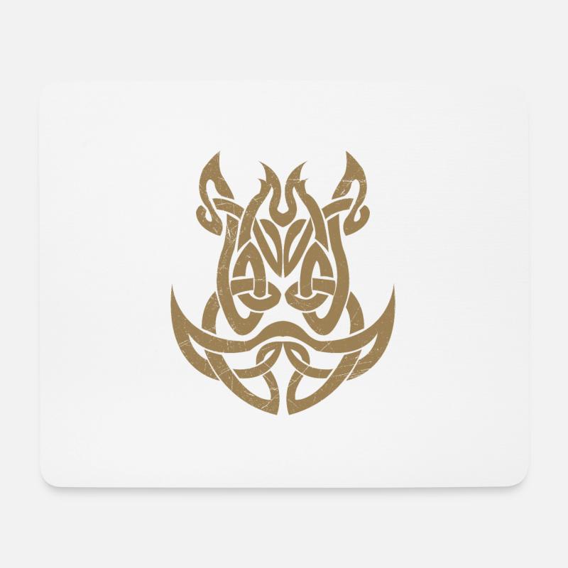 Keltische Symbole Wildschwein Geschenkidee - Mousepad (Querformat) - Weiß