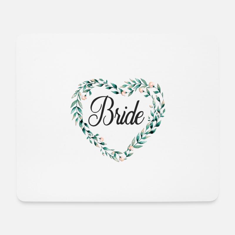 (flowerheart_green_bride) - Mousepad (Querformat) - Weiß