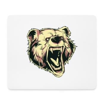 Bären T Shirt Design Wütender Bär - Mousepad (Querformat) - Weiß - Vorne