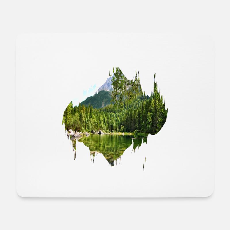 Farbfleck Splash Naturlandschaft - Mousepad (Querformat) - Weiß
