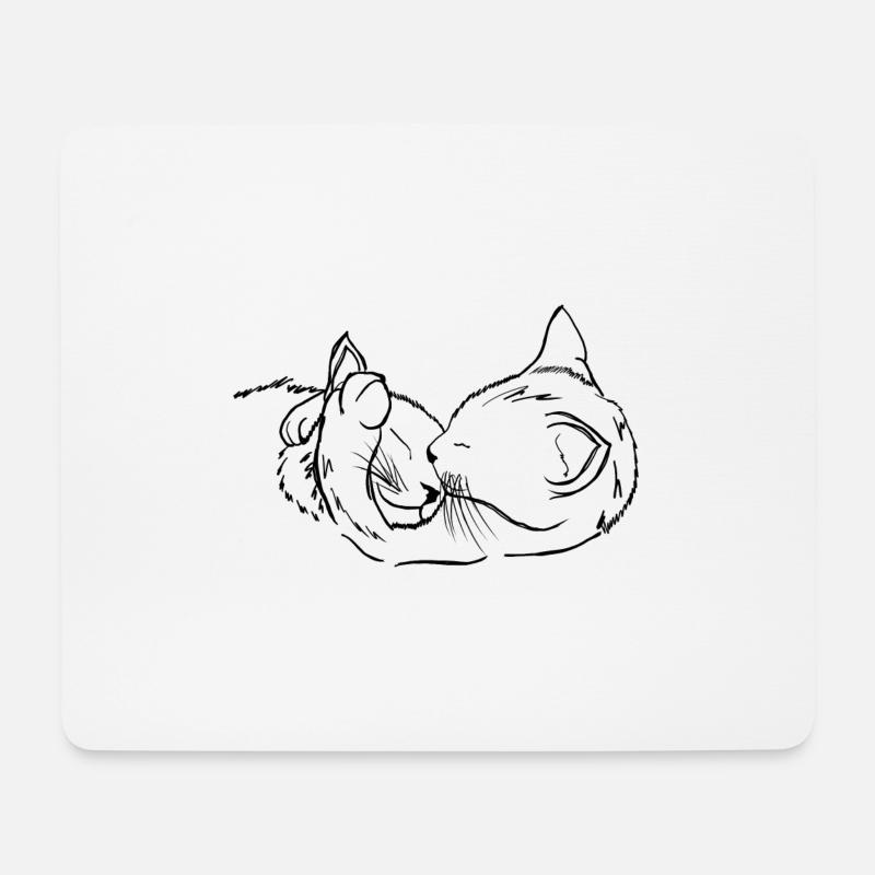 Katze - Cat - Mietze - Mousepad (Querformat) - Weiß