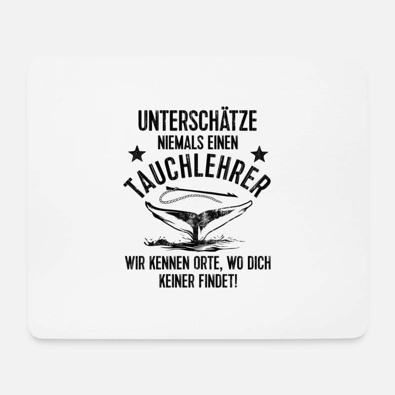 Tauchlehrer - Mousepad (Querformat) - Weiß